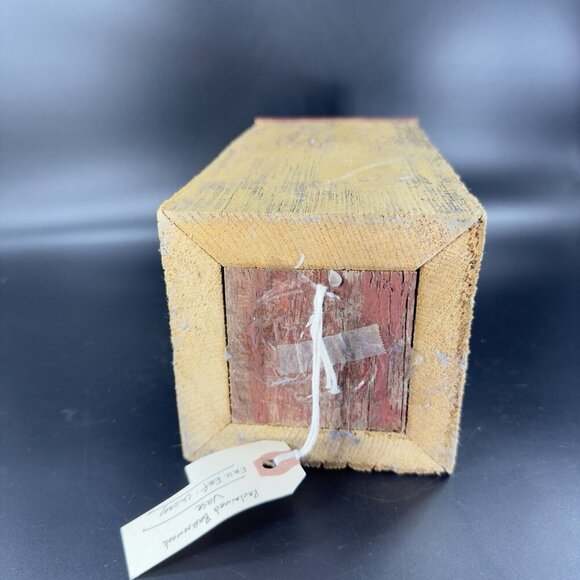 Eric Erf Primitive Barn Wood Vase Vessel Vintage Decor Hand Made Reclaimed VTG - Picture 4 of 15